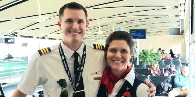 Mother Son Flying